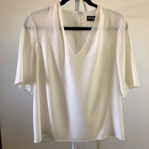 Karl Lagerfeld White Flowy Sleeve Blouse